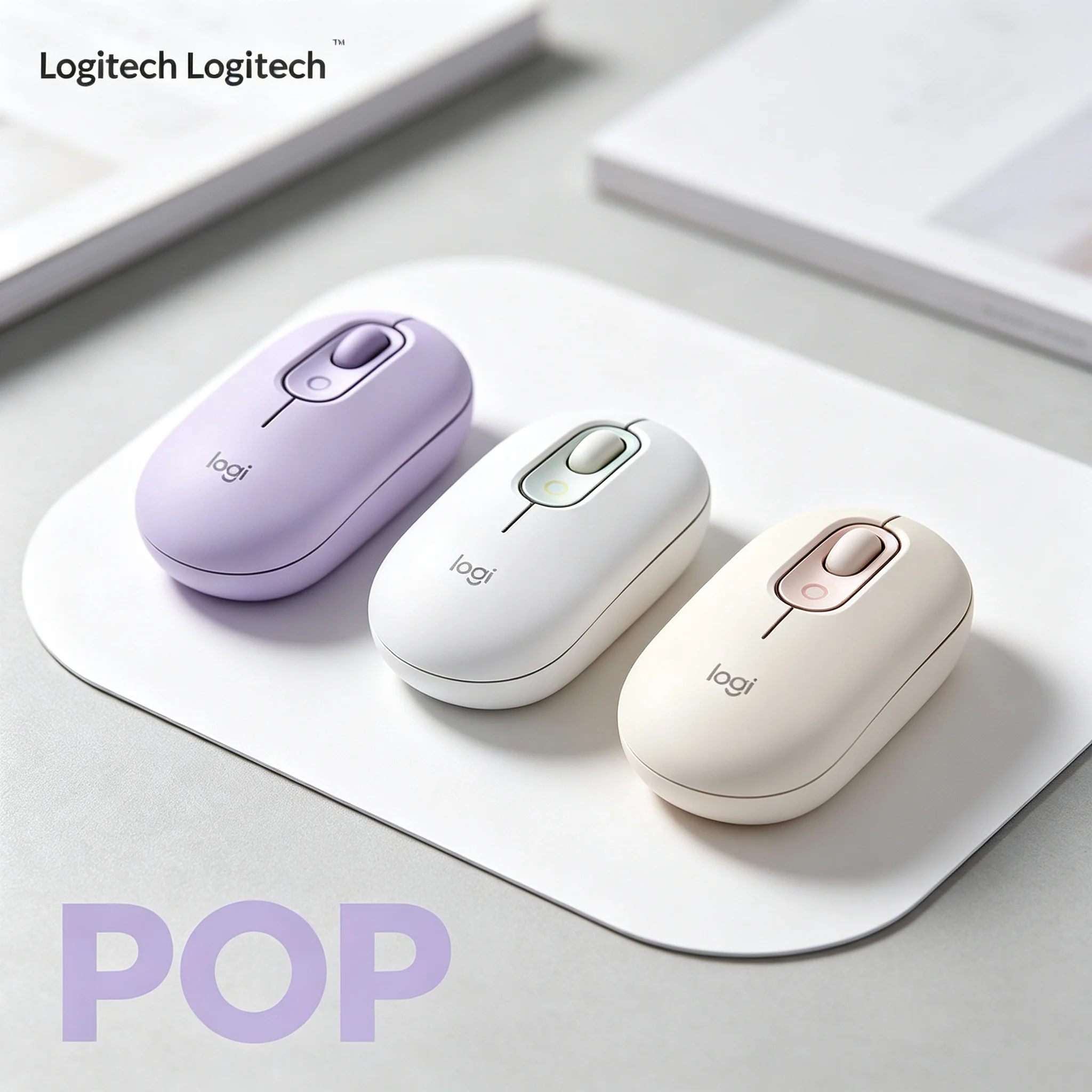 Logitech POP Mouse Bluetooth Silent Optical Mouse Beautiful Color Option Computer Mice