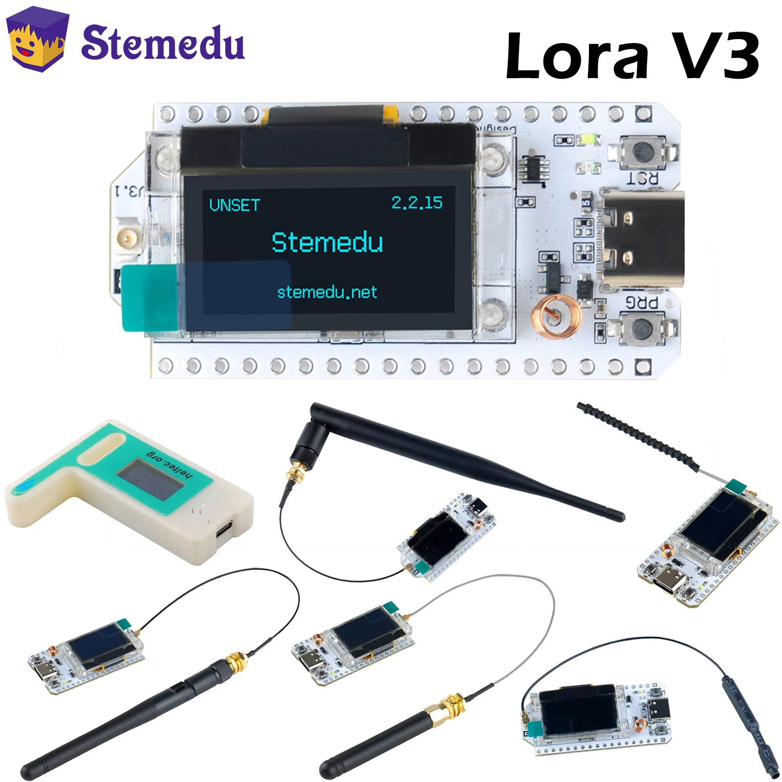 ESP32 lora 32 v3 868MHz 915MHz for meshtastic devices HTIT-WB32LA_V3 LoRa32 SX1262 0.96 OLED Display Development Board 2/5dbi