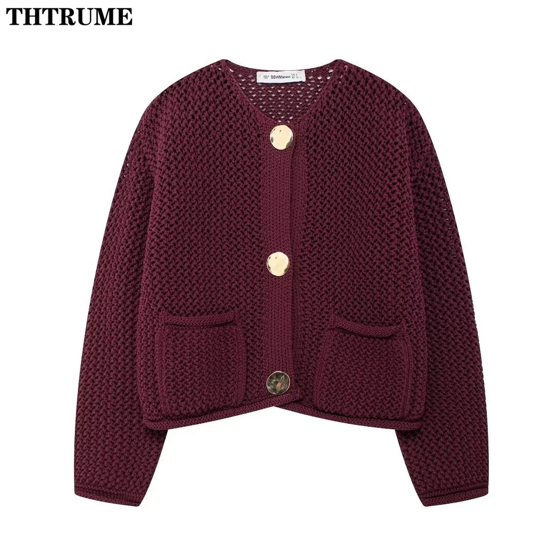 Autumn Winter Knit Cardigans Fashion Women Long Sleeve Single Breasted Button Red Sweaters Casual Loose Communte New Jumpers Top