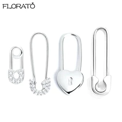 925 Sterling Silver Needle 1Pair Paper Clip Shape Pendant Earring for Women 2024 New 18K Gold Earring Fashion Jewelry Gift