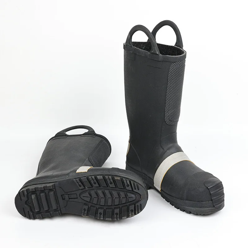 Firefighter fire extinguishing rubber boots Fire retardant steel head steel sole fire extinguishing boots
