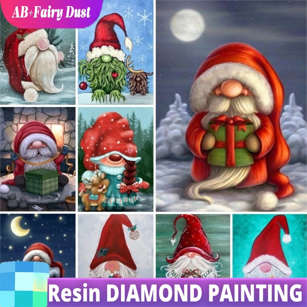 Harz AB Fee Staub DIY Diamant Malerei Cartoon Santa Gnome im roten Hut Diamant Set Diamant Mosaik Kunst Home Dekoration Geschenk