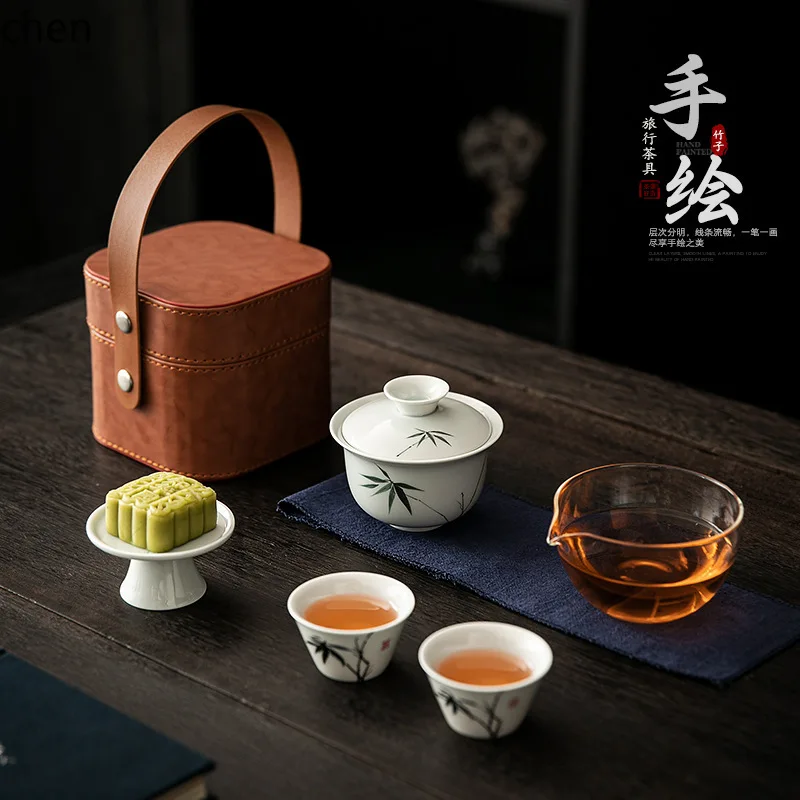 Zml glass travel tea set - portable outdoor tea kit for brewing and enjoying tea on the go