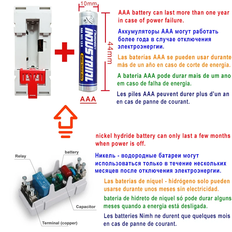 New Weekly Programmable Digital Time Switch THC15A-E High endurance 220VAC 110VAC Din Rail Timer Relay Not equipped AAA battery