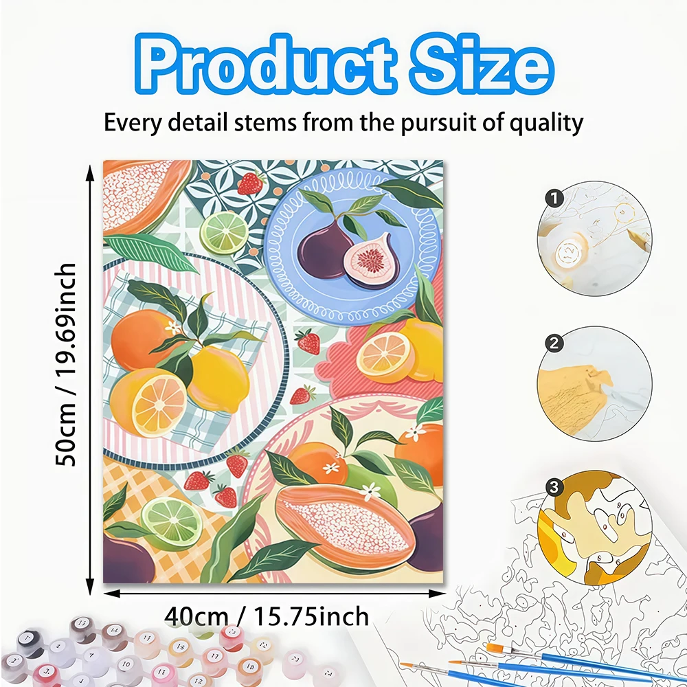 1PCS Assorted Fruits on the Table   DIY Acrylic Digital Painting Kit For Beginners Home Wall Decor Frame Not Included