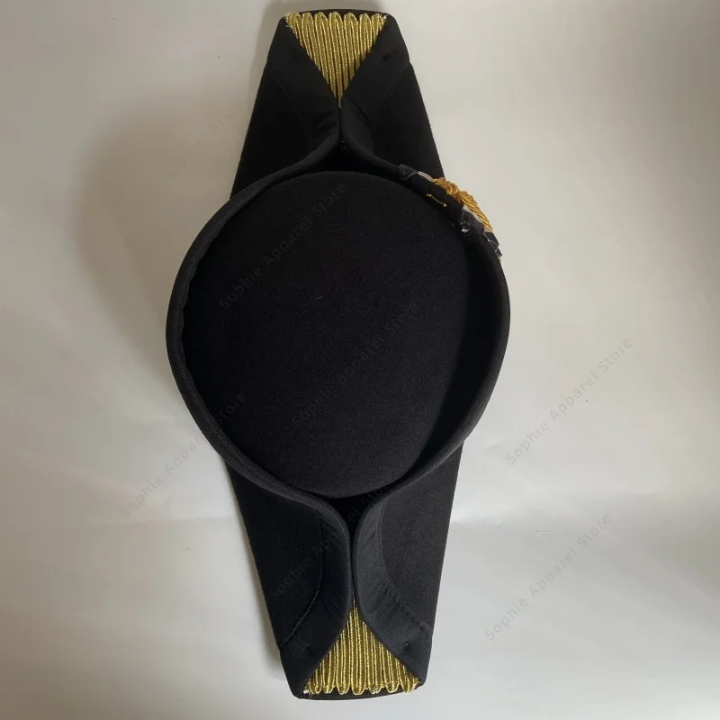 19세기 독일 해군 장교 비코르네 모자 재현 역사적 복제품 유럽 나폴레옹 전쟁 해군 장교 코크드 햇