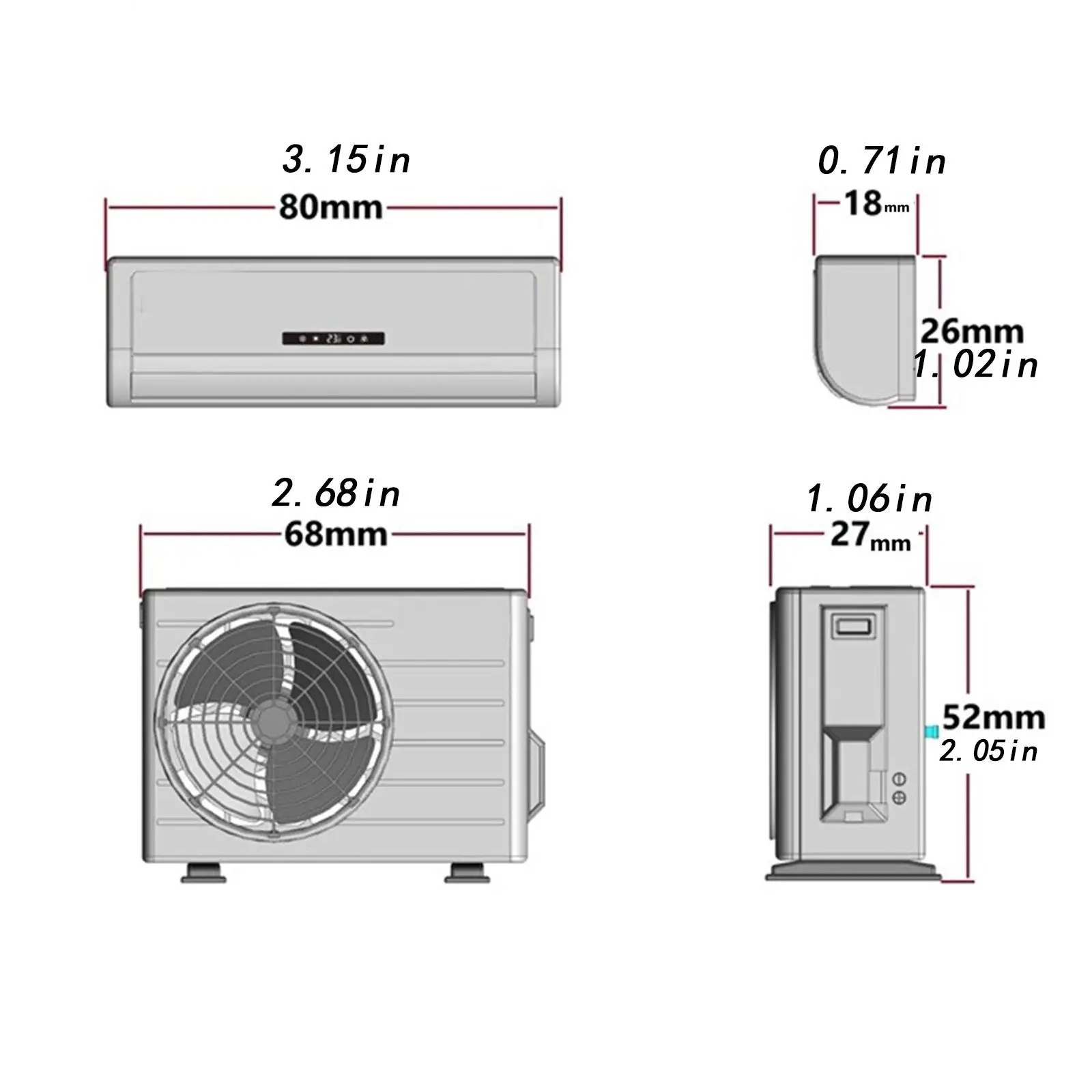 

1:14 Scale DIY Life Scene Room Scene Decoration ,Tiny Miniature Air Conditioner Model ,Pretend Play, Dollhouse Furniture Model