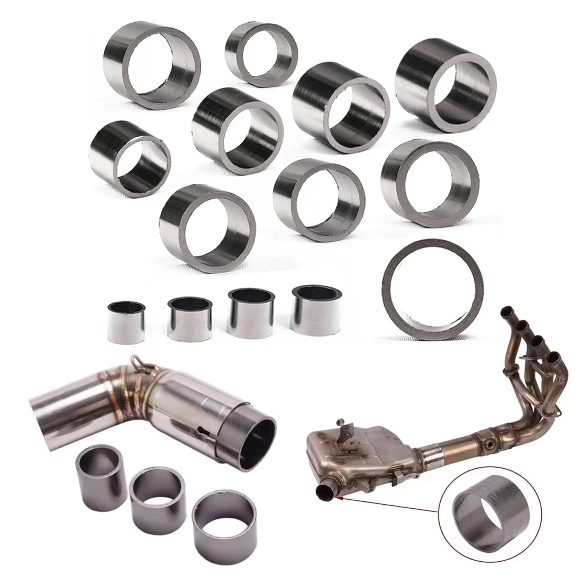 22-55mm Inner Dia Motorcycle Muffler Exhaust Pipe Gasket Seal Ring Silence Connector Motos Dirt Pit Bike O-Ring Modification