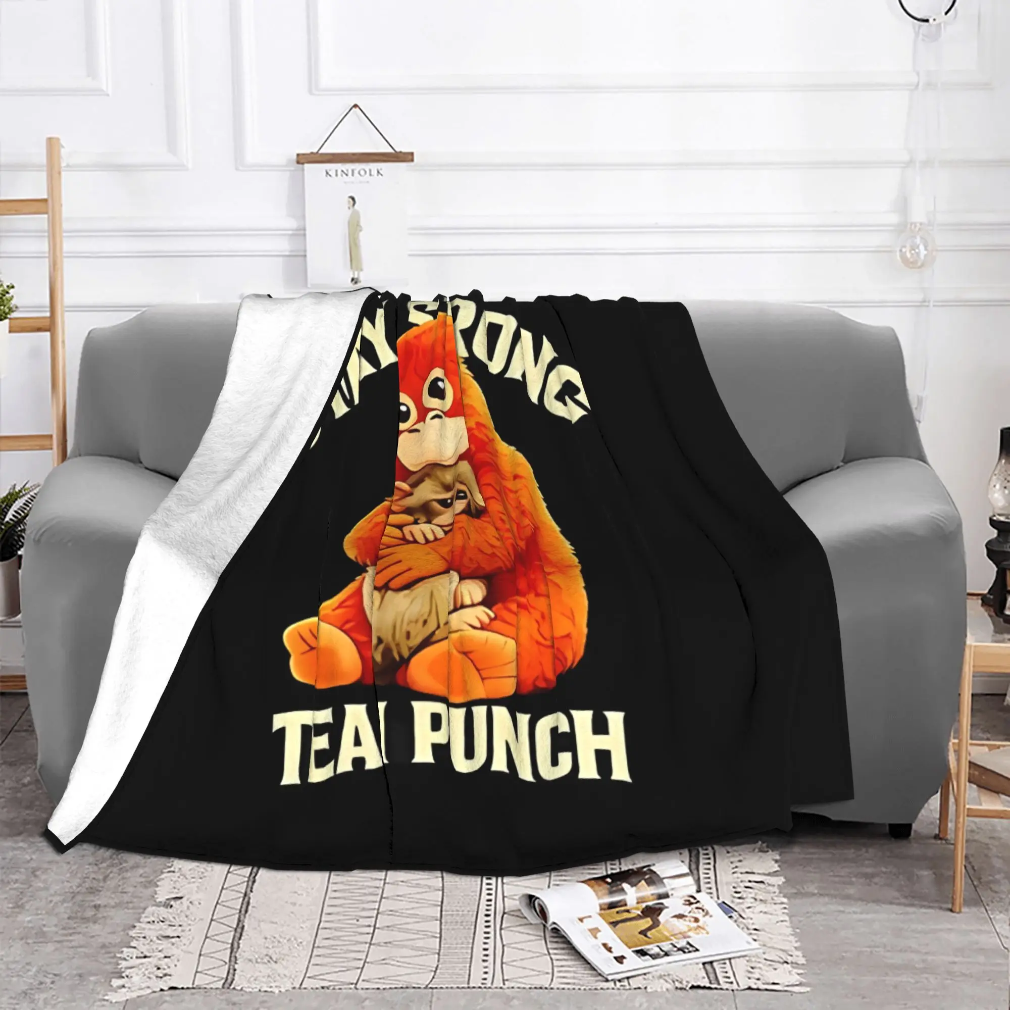 1PC home Cute Room Decor Punch Monkey Blanket Throw Blanket Cute monkey hugging plush Novelty Warm Blanket All Season
