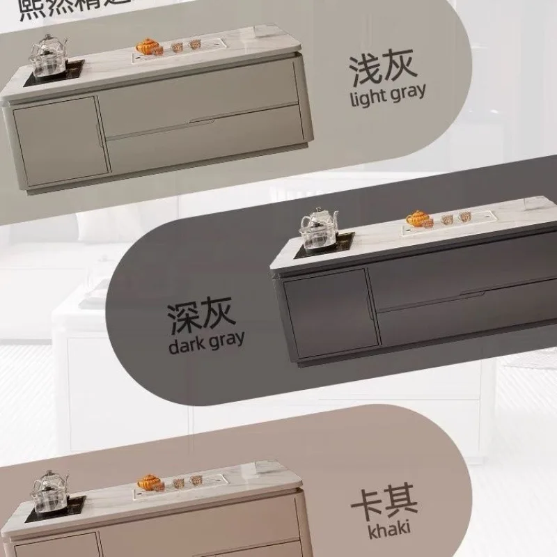 New rock slab modern kung fu tea table multi functional simple living room tea table