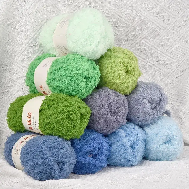 50 g/Rolle weiches Chenille-Garn, Korallensamt, flauschiges Garn zum Stricken, Häkeln, DIY-Puppen, Pullover, Schal, Handtuch, Handstrickmaterial