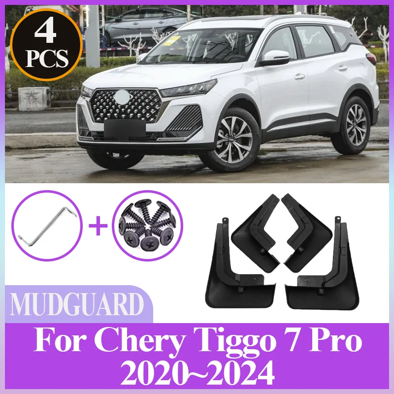 

For Chery Tiggo 7 Pro Max Plus DR 6.0 Xcite X-Cross 7 2020~2024 Car Mudflaps Front Rear Fender Wheel Cover Mudguard Splash Guard