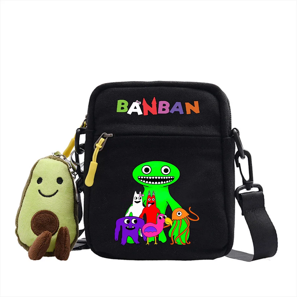 Garten of Banban Canvas Shoulder Bag Anime Cute Oblique Backpack Men and Women Small Square Bag Children\'s Birthday Gift