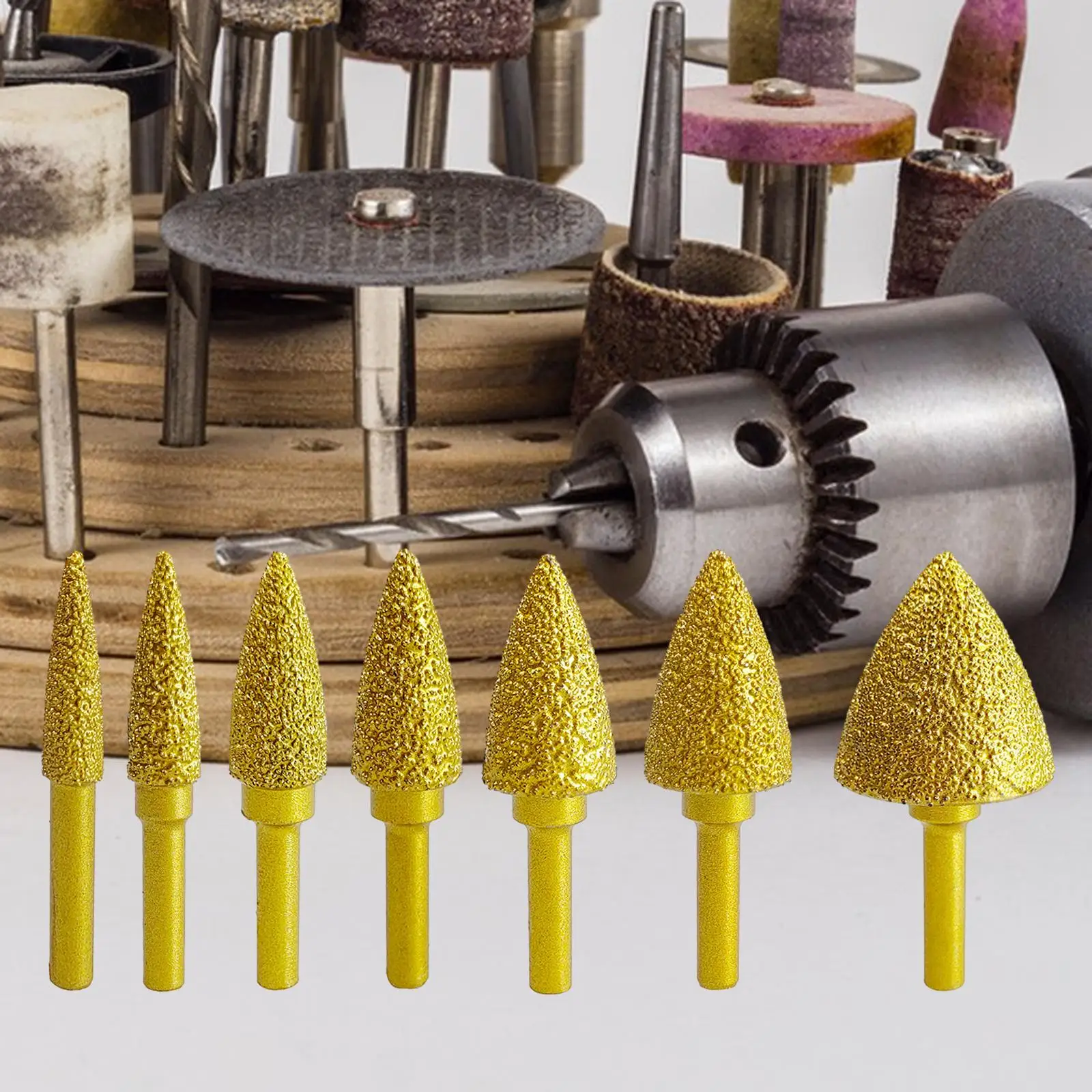 

Diamond Grinding Burr Drill Bit 6mm Shank Grinder Accessory Rotary Tool Universal Grinding Bit for Metal Carving Polishing
