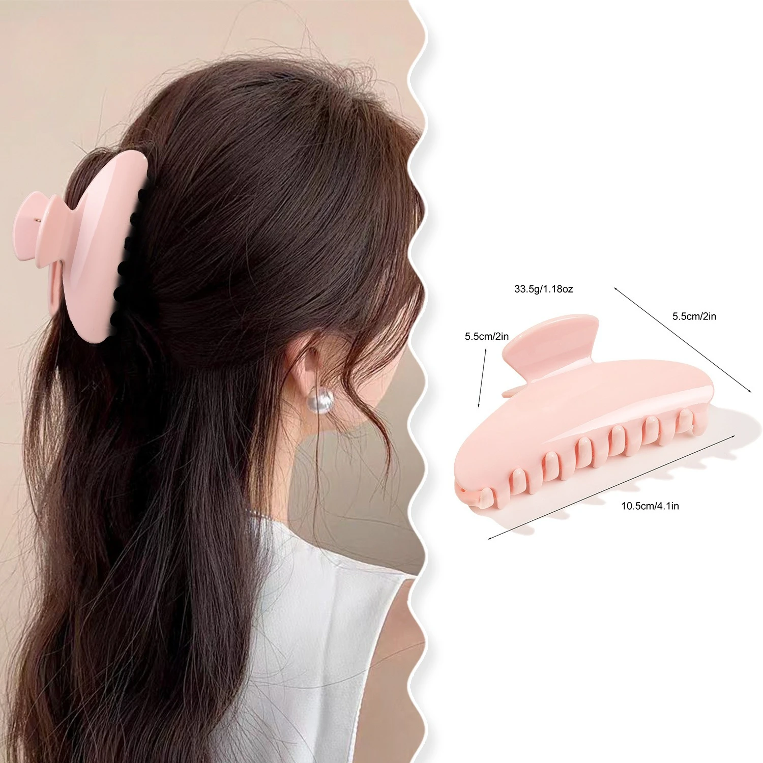 

PC Hair Clip with Premium Spray Finish - Large Grab Clip Back-of-Head Bun Shark Clip for Women's Hair Accessories