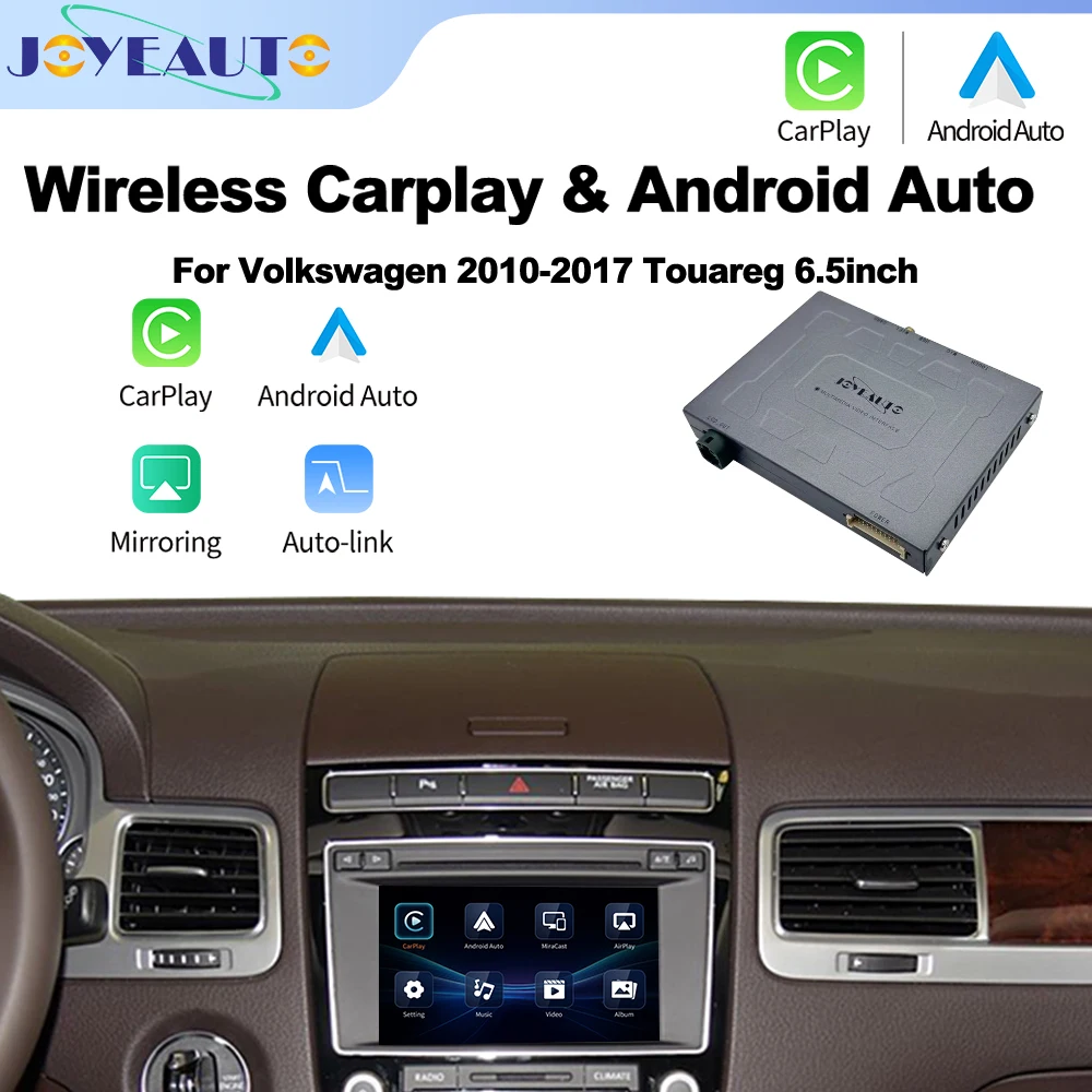 JoyeAuto Wireless CarPlay  Android Auto Interface for Volkswagen Touareg RCD550 2010-2017 6.5‘’Mirroring VW CarPlay AirPlay Kit