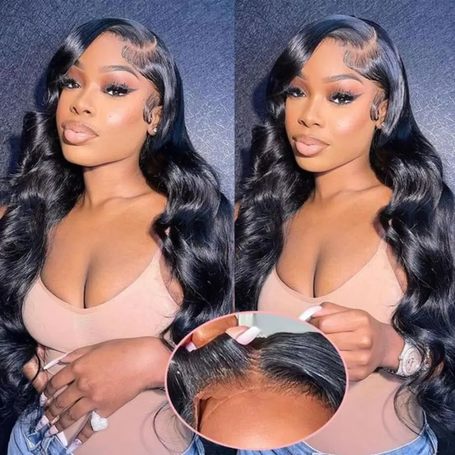 Body wave hitam transparan hd 13x4 wig lace frontal 30 inci rambut manusia untuk wanita pilihan 100% Brasil murah cuci gudang