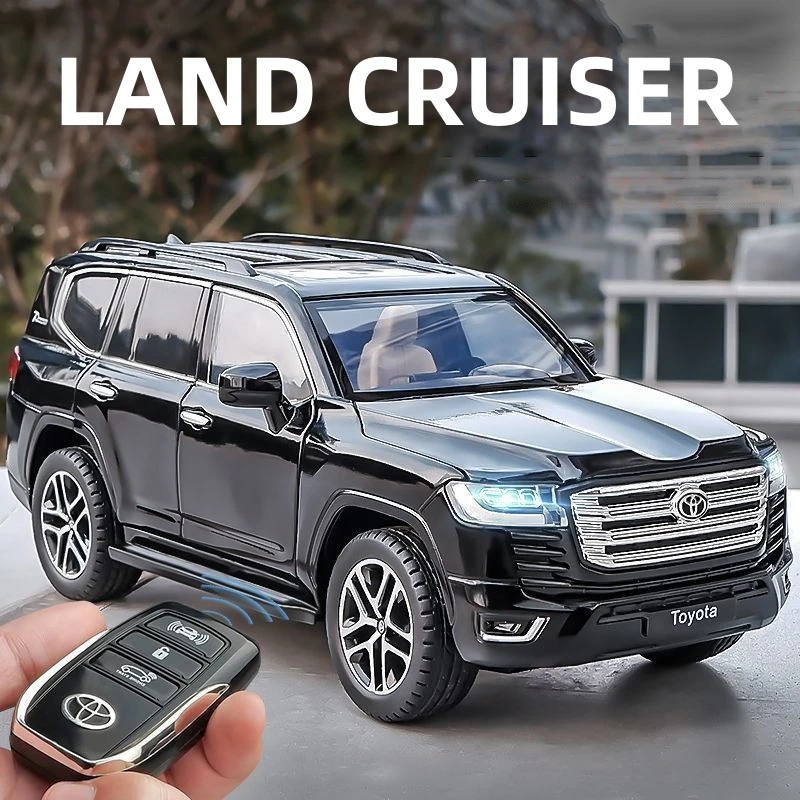 1:24 Toyota LAND CRUISER PRADO Sleutelbediening Legering Model Auto Geluid en Licht Trek kinderen Speelgoed Collectibles verjaardagscadeau