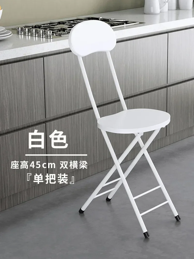 Folding Stool Home Dining Chair Back Chair Training Chair Student Dormitory Simple Portable Wooden Stool