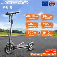 JOYOR Y6-S Electric Scooter 500W Motor 48V 18Ah Battery 25km/h Speed 60km Range 10'' Tires Foldable Adult E-Scooters