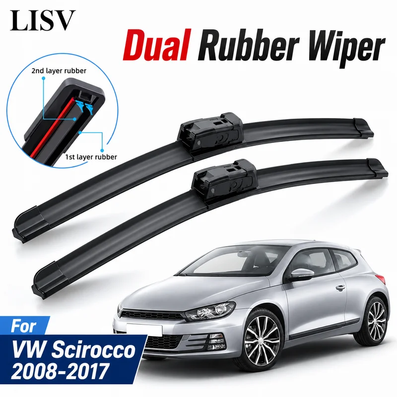 For VW Scirocco 2008-2017 Front Windshield Wiper Blades 2x Windscreen Window Accessories Replacement