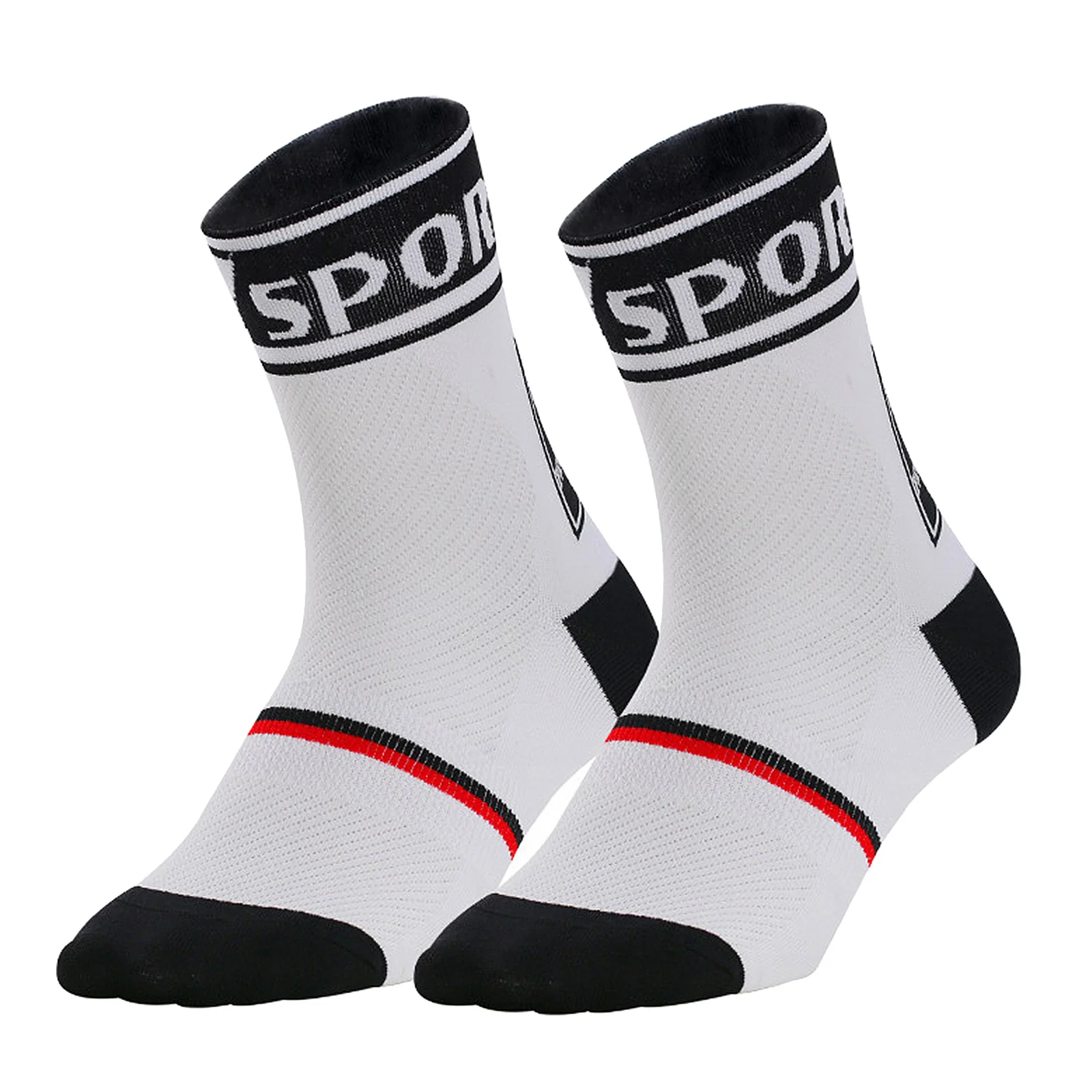 

1Pair Breathable Athletic Socks Men Nylon Sports Socks Sweat-Wicking Running Cycling Fitness Unisex Mid-Stocking Perspiration
