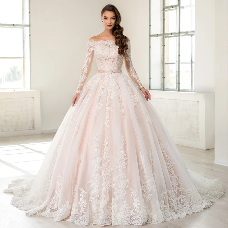 

Detmgel Новые винтажные свадебные платья трапециевидной формы с вырезом лодочкой, роскошные свадебные платья с поясом и аппликацией из бисера, свадебные платья по индивидуальному заказу