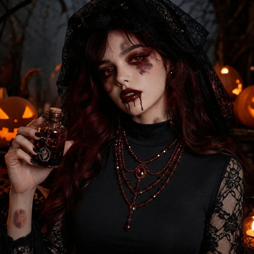 Bloody Makeup Halloween Tattoo Sticker Waterproof Long-lasting Bruise Scab Scar Tattoo Sticker Sweatproof Punk
