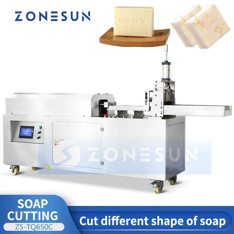 ZONESUN Automatic Soap Bar Cutting Machine Electric Laundry Soap Making Producting Machine Industrial Use Soap Slicer ZS-TQ650C