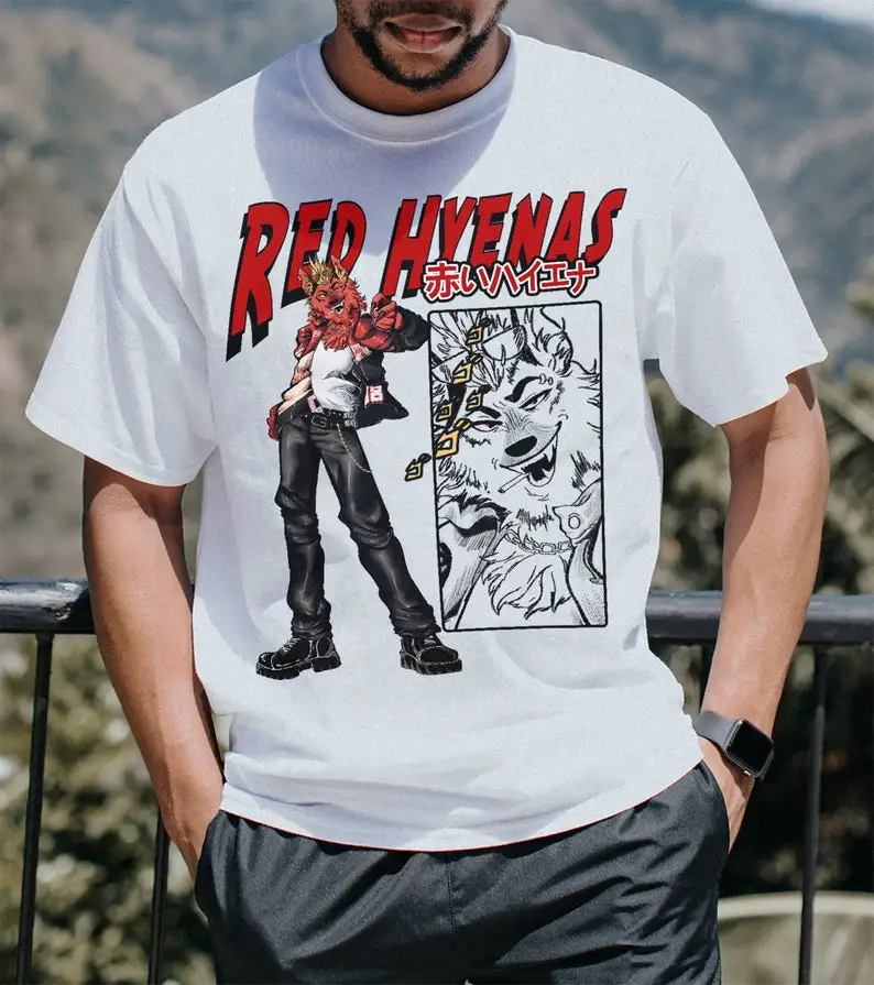 Jotaro Redhyenas Retro Anime Vintage Shirt, y2k anime clothing, gym shirts. Anime Otaku Merch Gift, kawaii aesthetic shirt