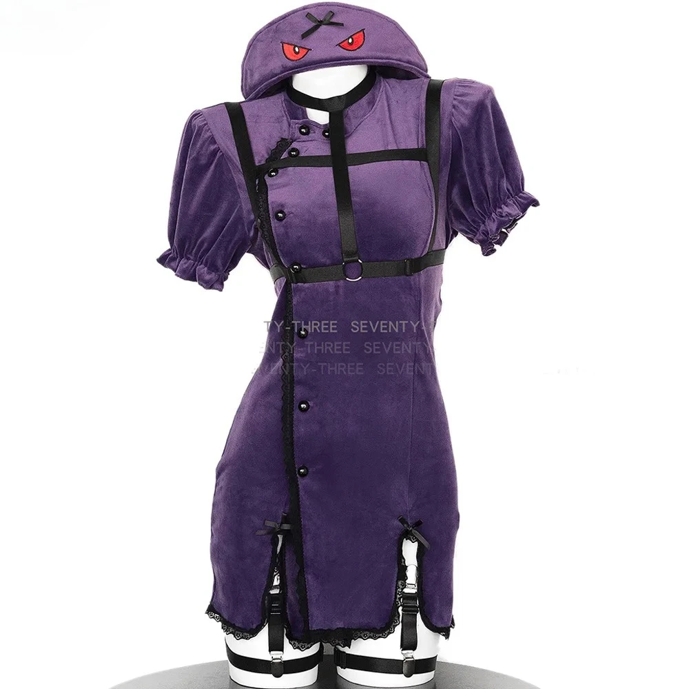 

Хэллоуин маленький демон призрак принцесса униформа женское фиолетовое платье наряды дьявола косплей костюм медсестры плюшевое платье для ролевых игр