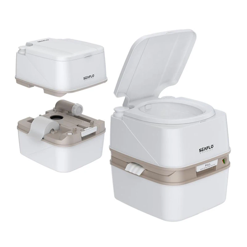 

Multifunction Injection Molding Portable Toilet 5.8 Gallon RV Toilet Built-in Storage Bin Travel Camping Toilet 2025