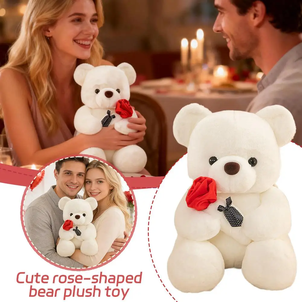 

Cute Rose-shaped Hug Bear Doll Heart Teddy Doll Ragdoll Plush Toy Girl High Quality Exquisite Valentine's Day Tanabata Gifts