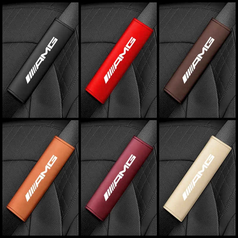 

Leather Car Seat Belt Shoulder Protector Cover Safety Belt Padding Pad For Mercedes Benz AMG GLC W203 W206 W220 W205 W211 W212 W