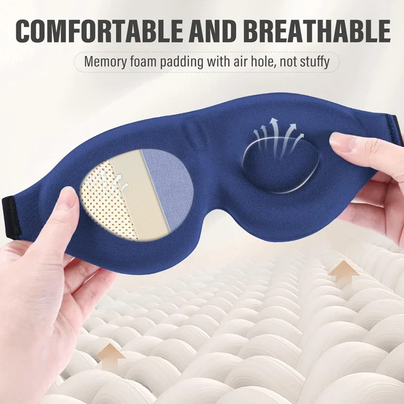 3D Night Sleep Eye Mask Breathable For Sleeping Super Soft Mask Block Out Light With Women Men Family For Travel & Home Use view 4