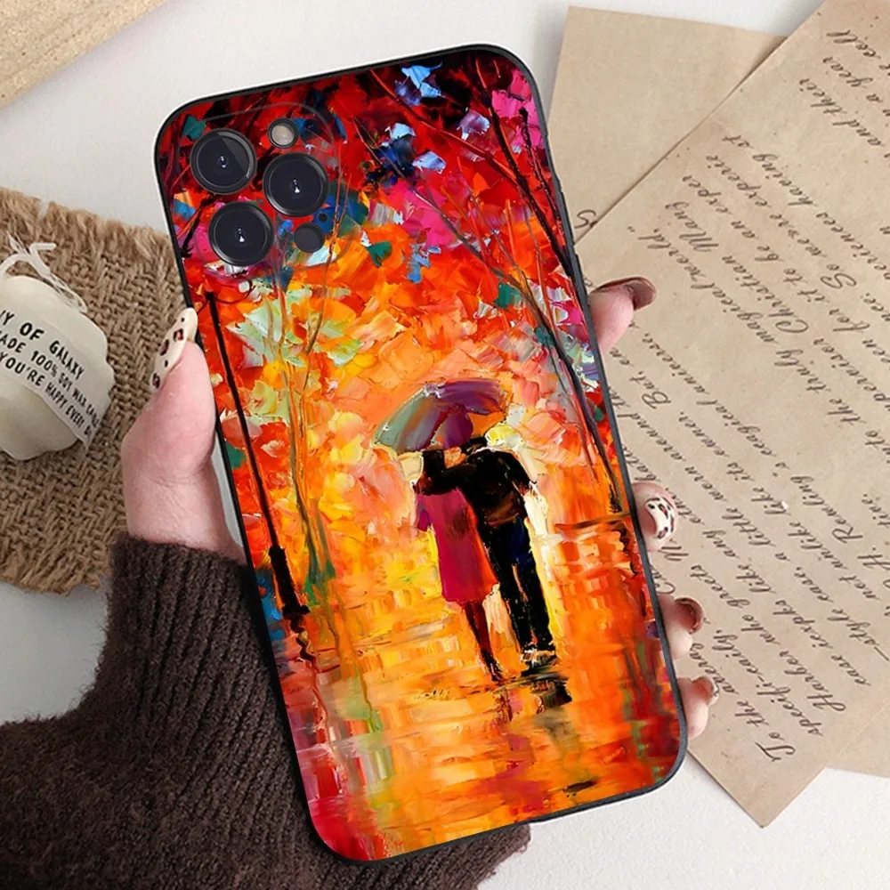 L-Leonid A-Afremov Oil Painting Phone Case For iPhone 16 15 14 13 12 Mini 11 Pro XS Max X XR SE 6 7 8 Plus Soft Silicone Cover