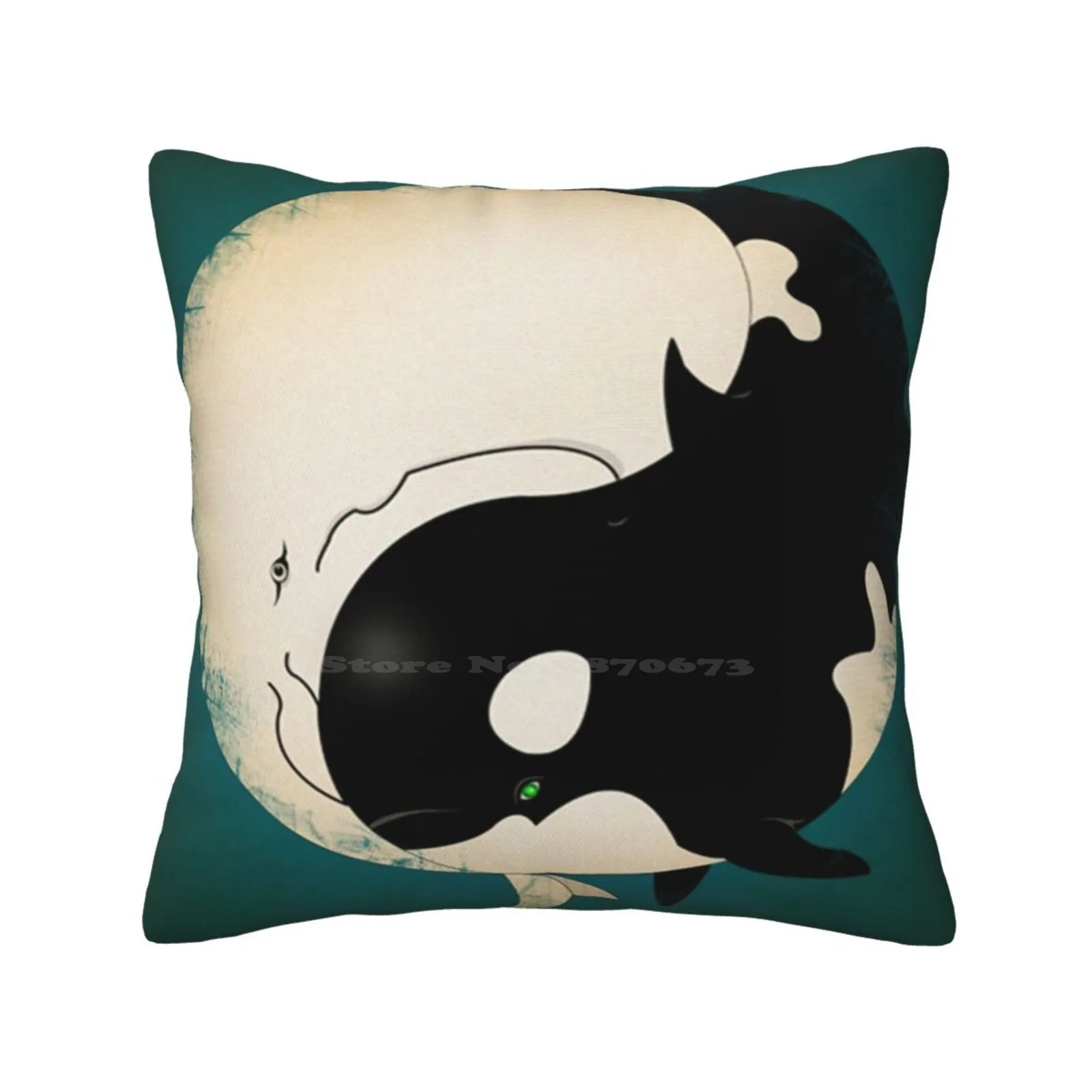 When Willy Meets Funny Cute Decor Square Pillowcase Killer Whales Dick Free Willy Toothed Whales Mammals Save Whales Wwf Oceans