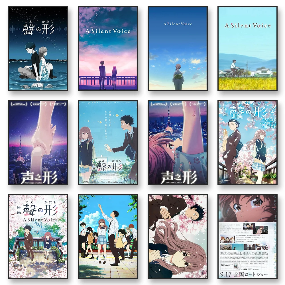 A Silent Voice Anime Canvas Wall Art Print Poster Japanese Anime Decorative Painting for Home Bedroom Decor Birthday Gift