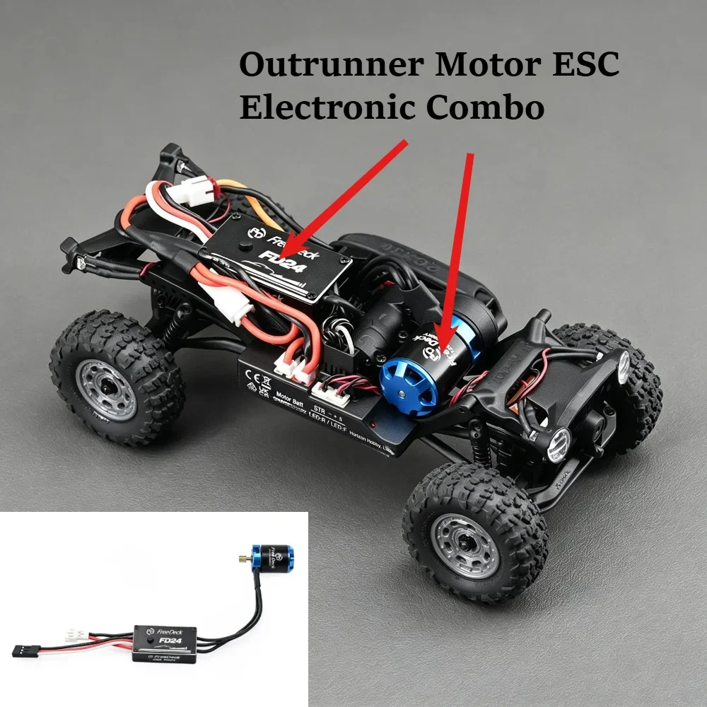 RC Climbing Model Electronic Set custom size FD24 V2 Outrunner Motor ESC for Axial SCX30 C8842 1/30 Crawler Replacement Part