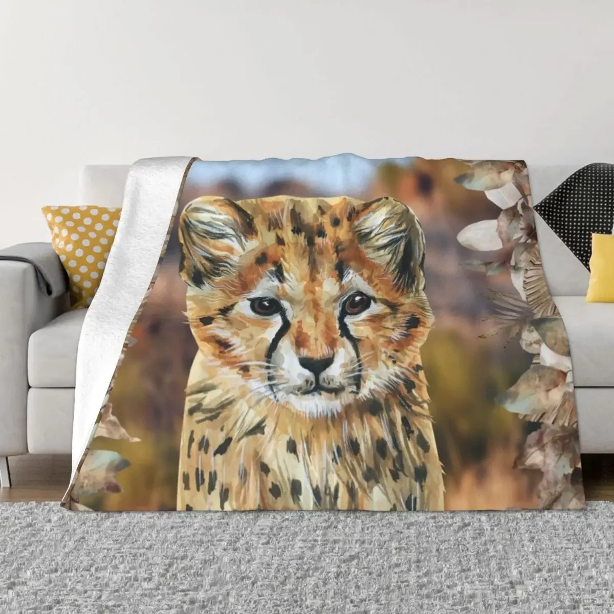 

Baby Wild Child, Adorable Cheetah Cub Throw Blanket heavy to sleep anime Soft Big Sofas Blankets