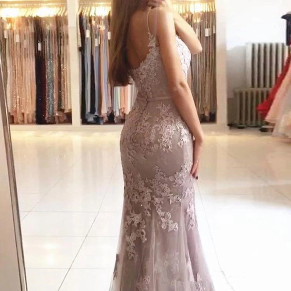 Robes De soirée 2023 nouvelles femmes Champagne formelle fête sirène robes De Gala Appliques paillettes dentelle longue remise des diplômes robes De bal