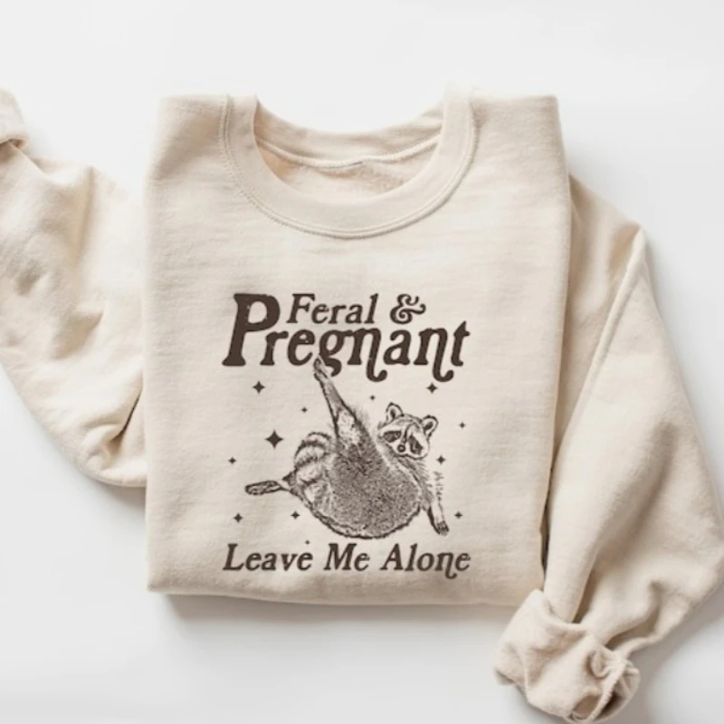 الحمل الفكاهة الحديدية والحوامل الراكون البلوز مضحك الأمومة أمي لتكون عرق الحديد والحوامل اتركني وحدي هودي