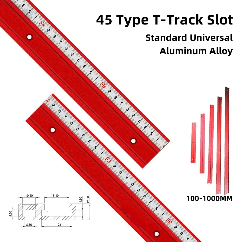 Pista universale 45 tipo T-Track T-slot mitra Jig in lega di alluminio mitra track Stop lavorazione del legno strumenti fai da te per strumento di