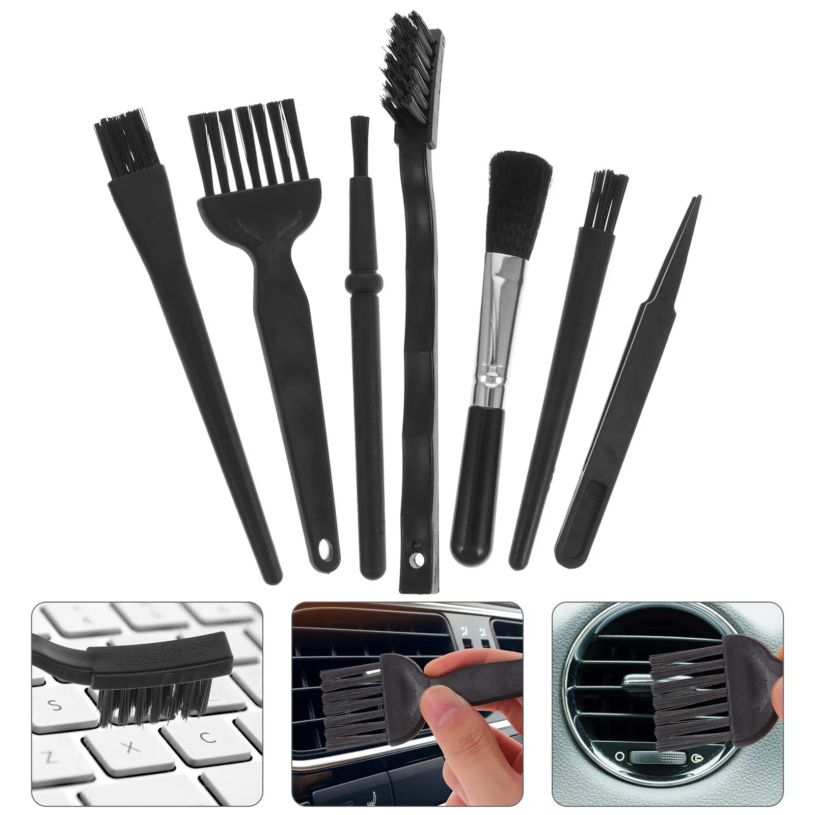 1Set Computer Keyboard Cleaning Brush Set Portable Multipurpose Sweep Tool for Office Home Mechanical Keyboard Anti-Static