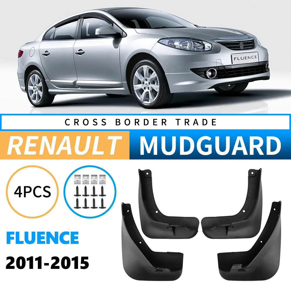 Car Auto Splash Guards Mud Flaps Fender Mudguard, for The Renault Fluence 2011–2015 Anti Mud Anti Dirty Body Protection