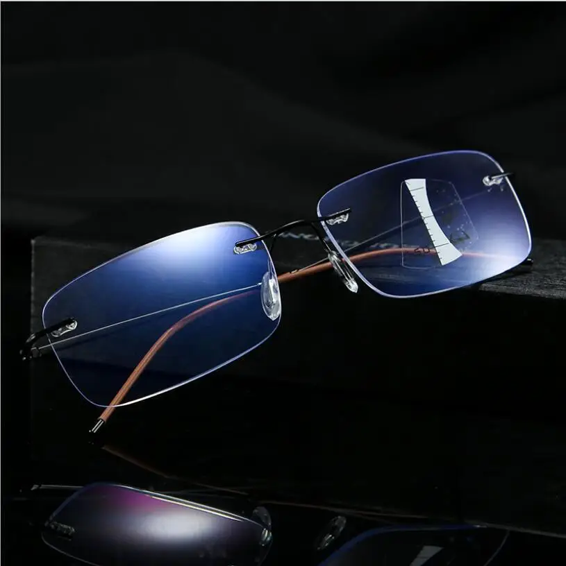 

Modern Progressive Eyeglasses Men Frameless Design Anti Blue Light Lenses Reading Glasses Women +0.75+1+1.5+2+2.5+3+3.5+4