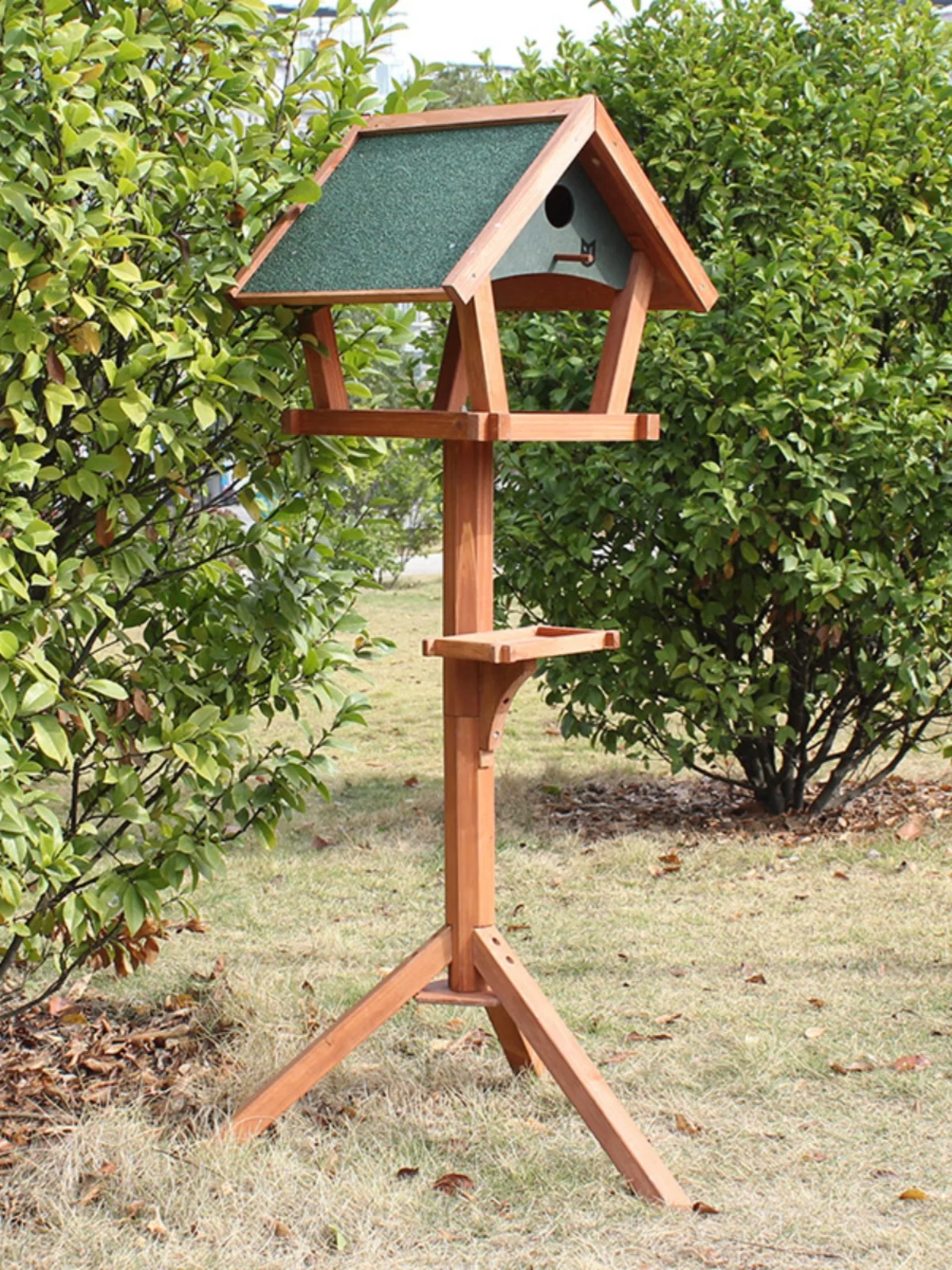 Outdoor solid wood bird feeder, sparrow pigeon feeder, food box, bird cage, bird nest, balcony, garden villa