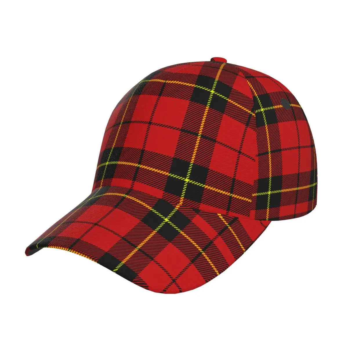 Unisex Adjustable Cap for Adult Baseball Tartan Red And Black Plaid hip hop Hat