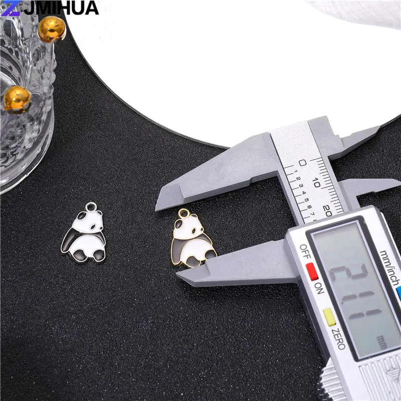 15pcs Enamel Charms Cute Pandas Charms Pendants For Jewelry Findings Supplies DIY Handmade Making Earrings Necklaces Accessories