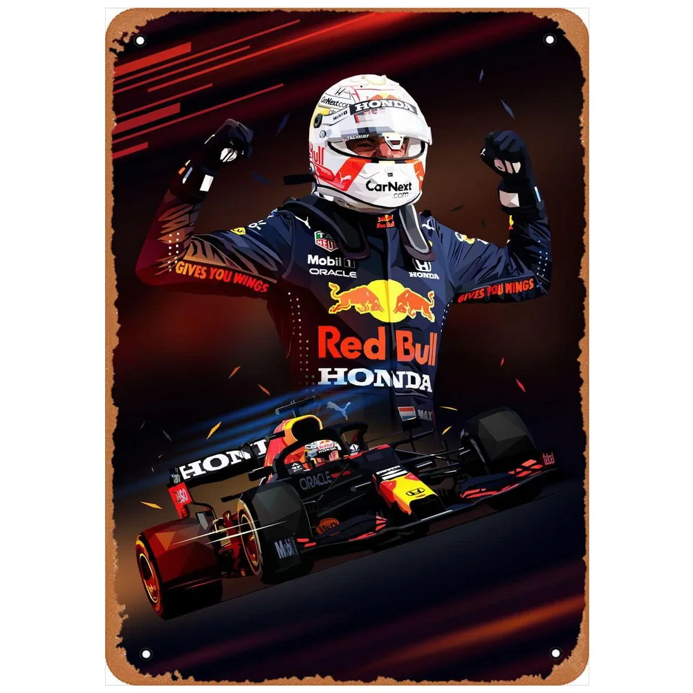 Racing Car Metal Tin Signs Grand Wall Art Poster Plaque Sign Vintage Iron Painting Decoration for Home Cafe Living Room Club Bar